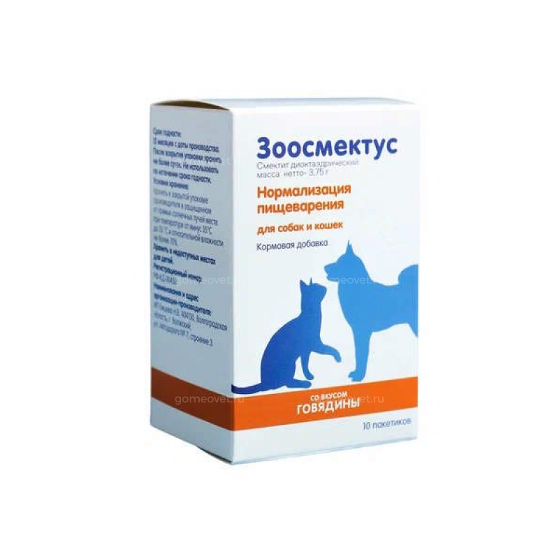 Зоосмектус кормовая добавка для собак и кошек купить в зоомагазине в ...